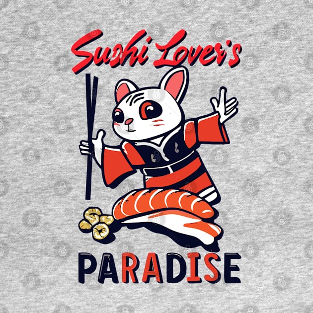 Sushi Lovers Paradise Japan - Vintage Food Art by stickercuffs